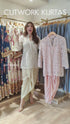 Pink Cutwork Kurta with Dhoti and Singlet